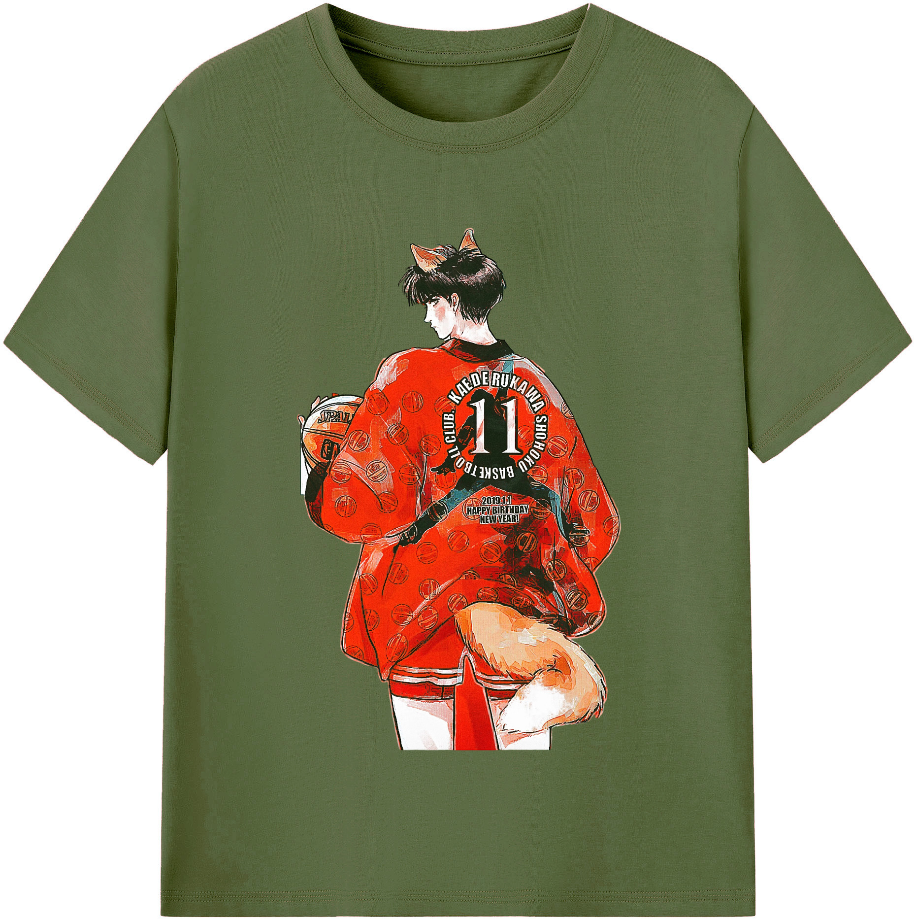 SLAM DUNK／スラムダンク 綿100％半袖Tシャツ（フロントプリント）